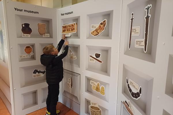 A photograph of the new information boards at the museum of archaeology in Hull