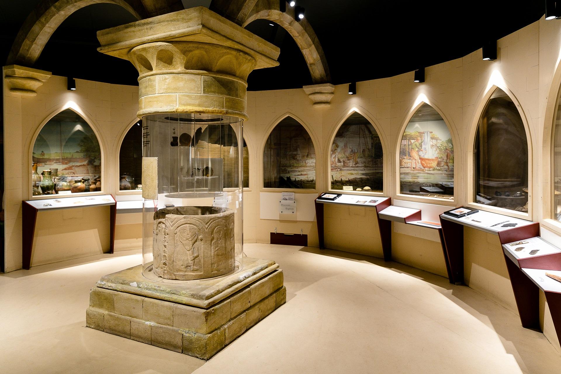 Displays in a museum