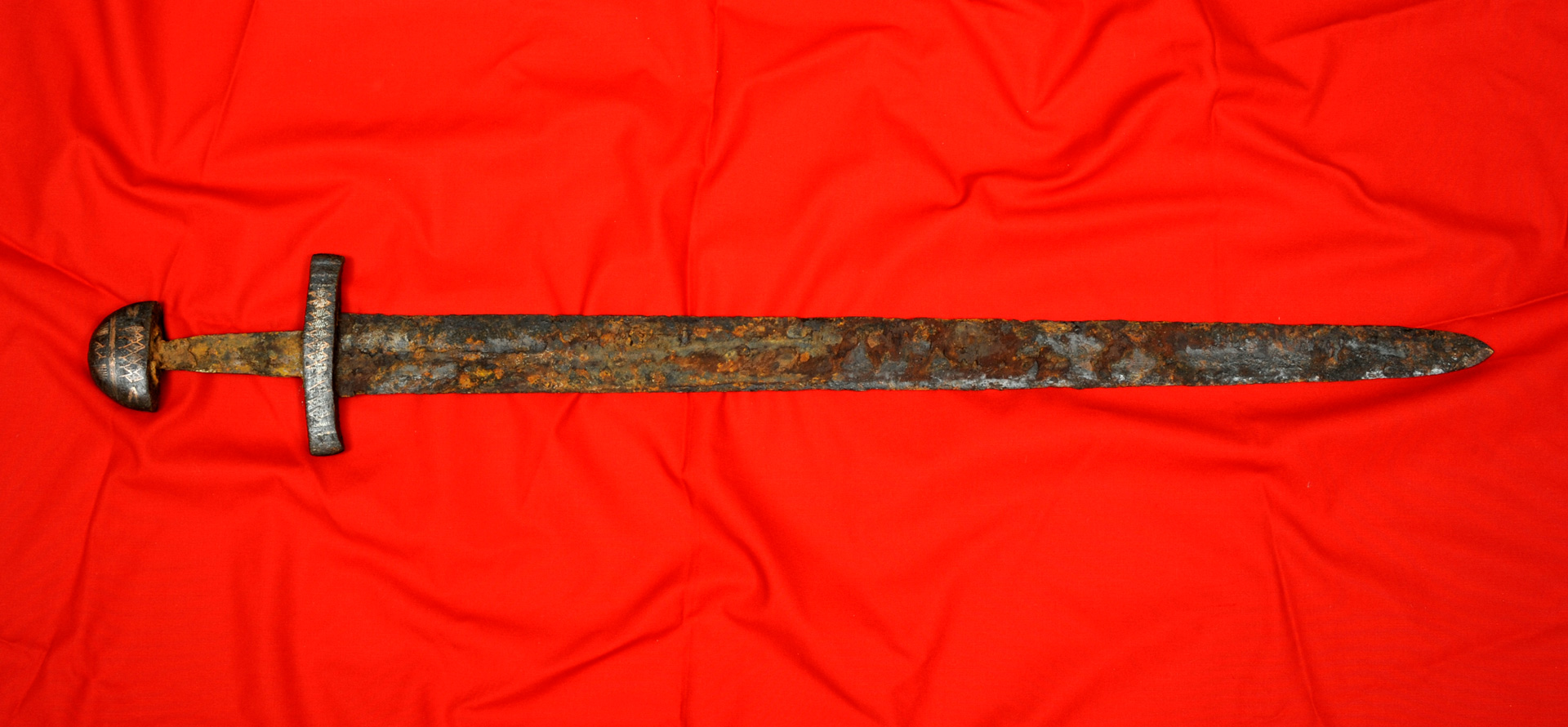 A large metal sword.