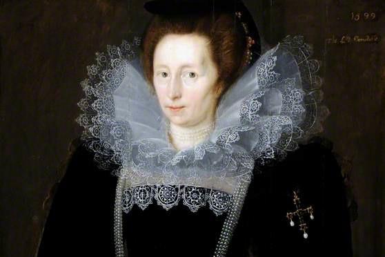 Painting of a lady in Tudor period clothing